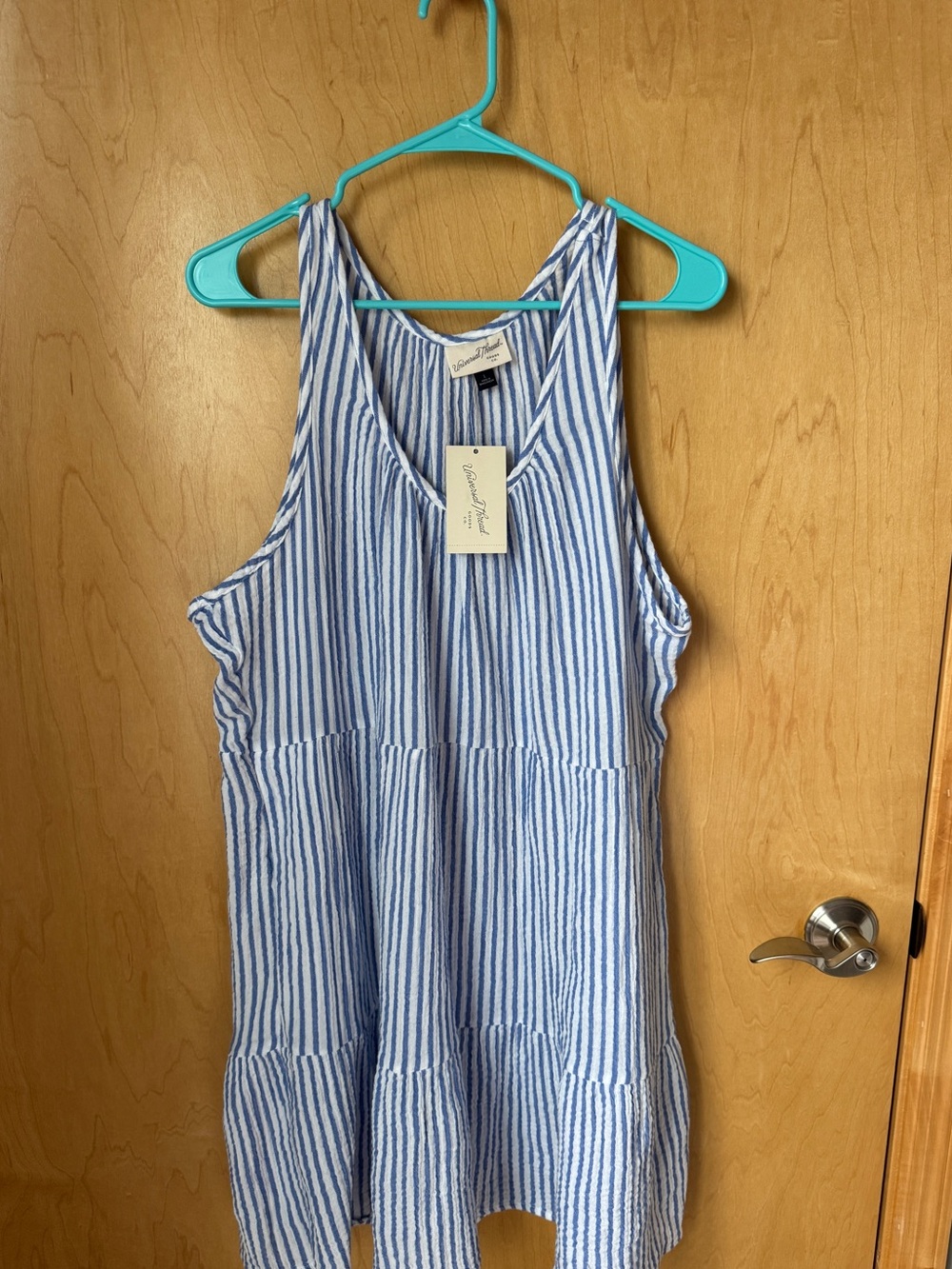 NWT Universal Thread Mini Sundress - Blue Striped L